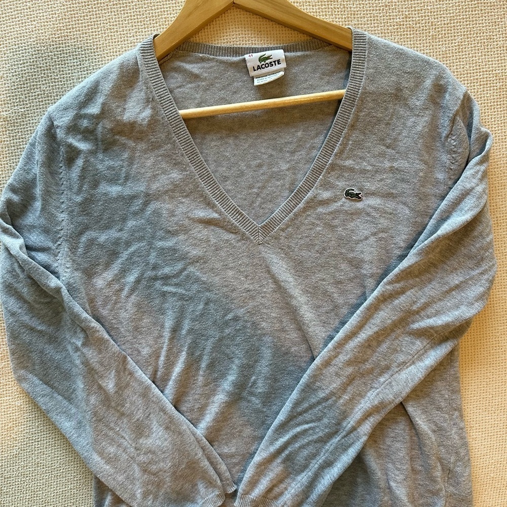 Lacoste‎ Light Gray Knit Sweater Top
